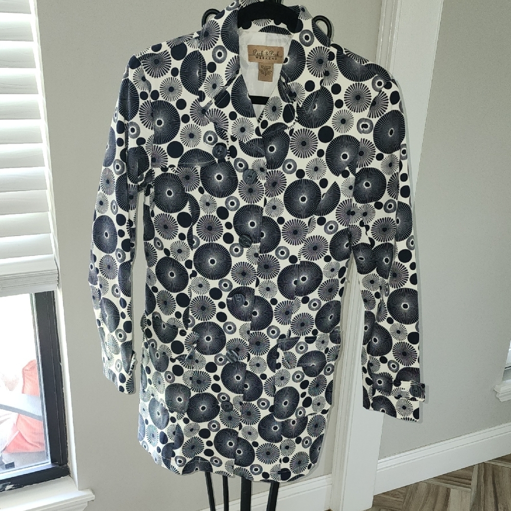 Peck & Peck Black and White Patterned Blazer
